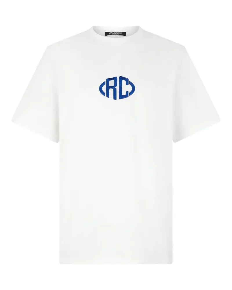 Roberto Cavalli T-Shirt mit Logo-Stickerei - Weiß Weiß