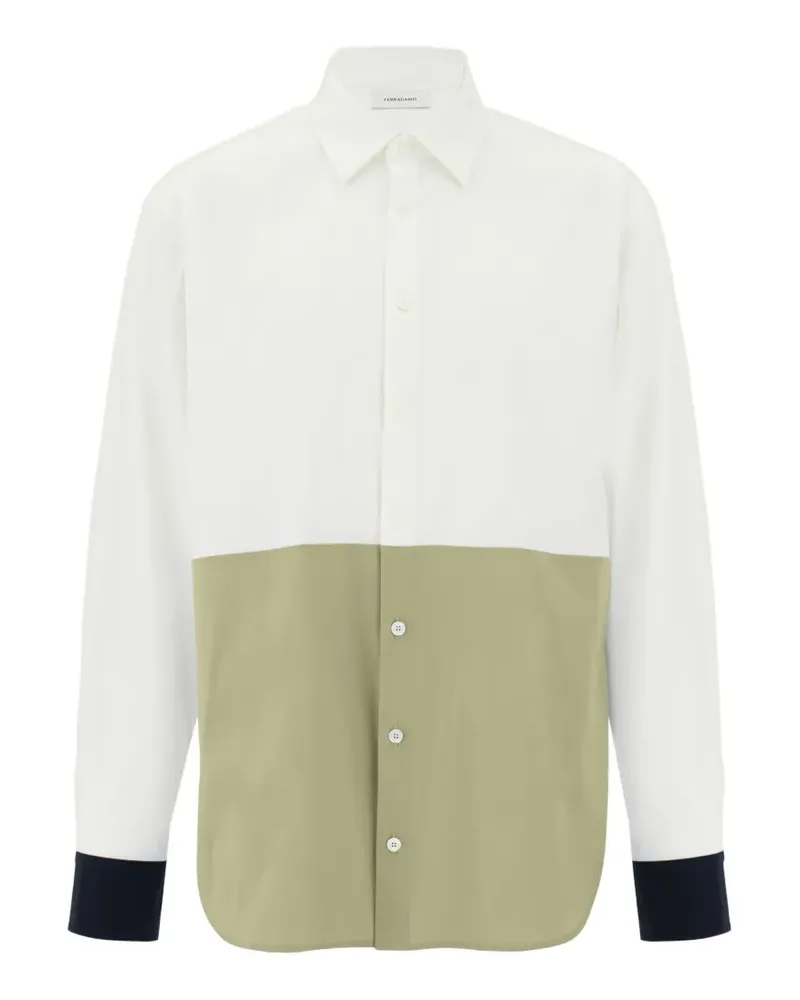 Ferragamo Hemd in Color-Block-Optik - Weiß Weiß
