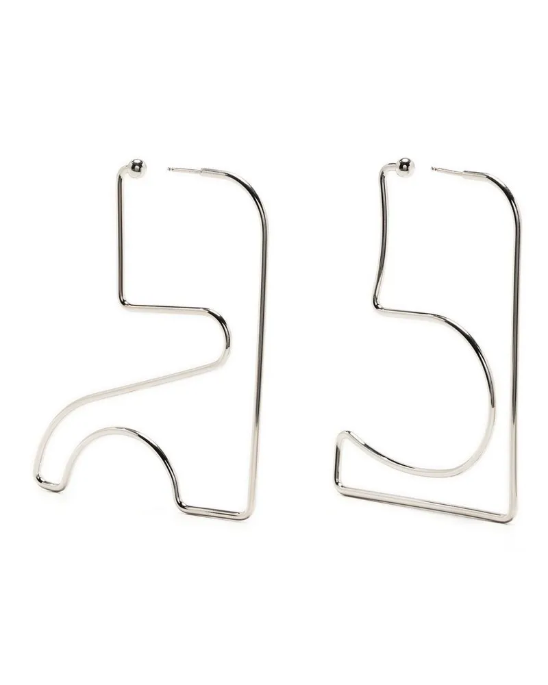 Courrèges Geometrische Ohrringe Silber