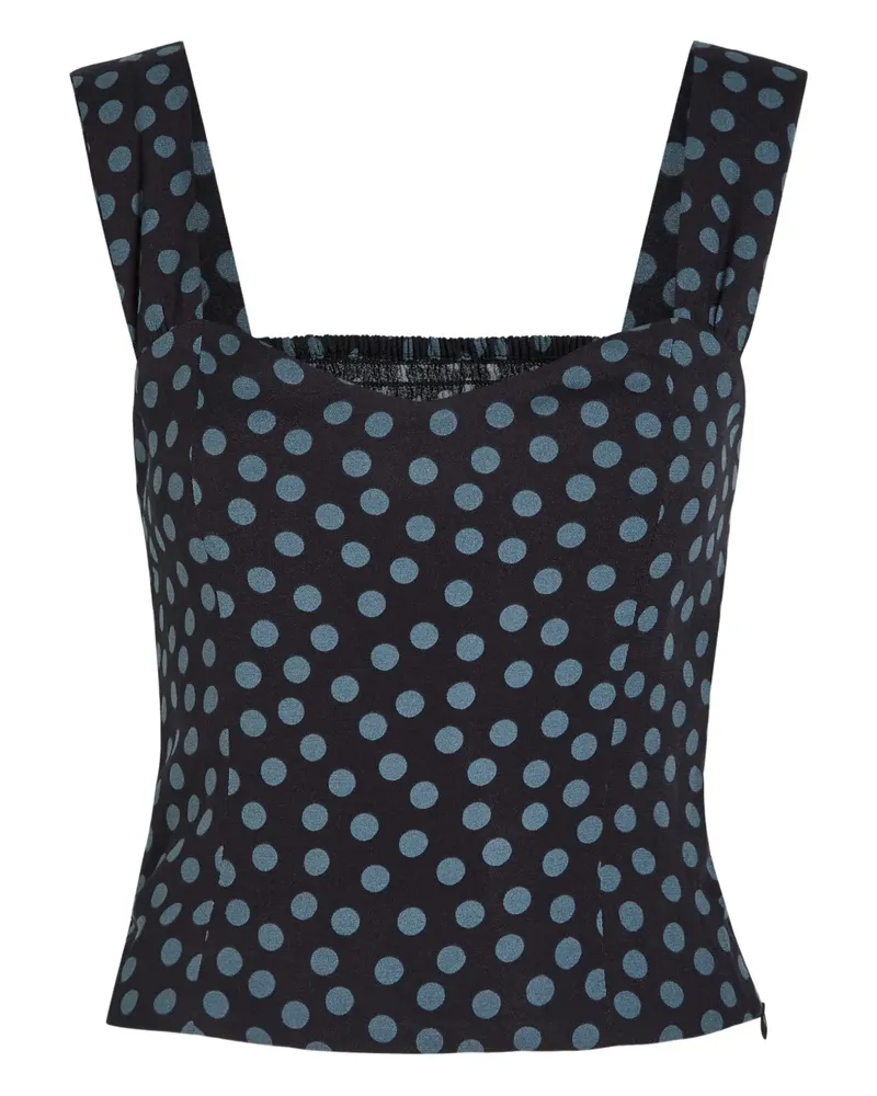 Reformation Hester Top mit Polka Dots - Schwarz Schwarz