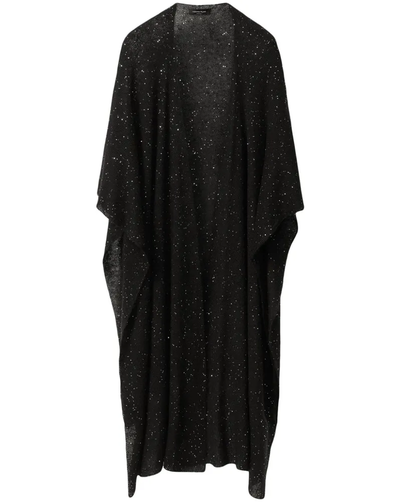 Fabiana Filippi Cape mit Pailletten - Schwarz Schwarz