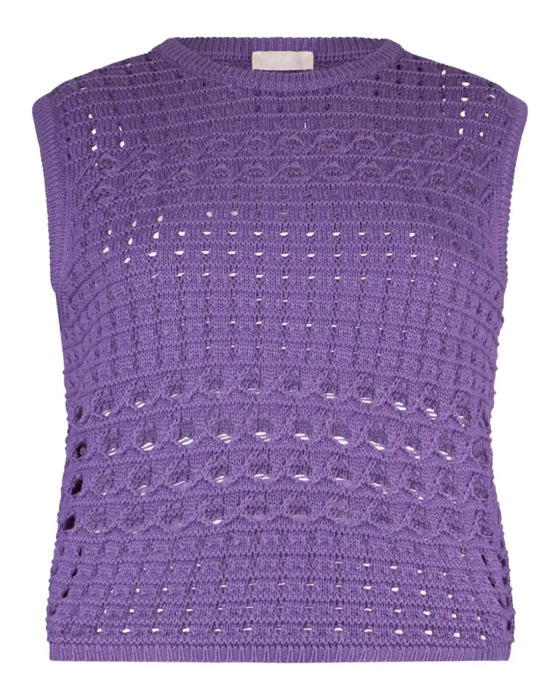 Liu Jo crochet round-neck jumper - Violett Violett