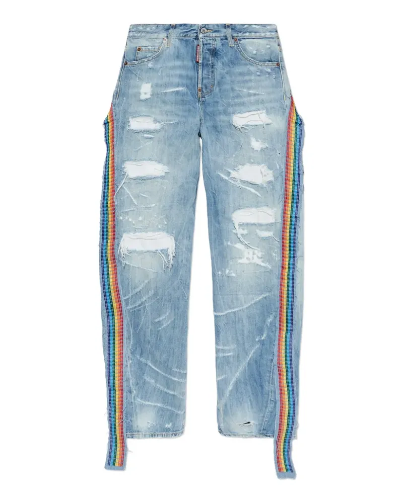 Dsquared2 distressed rainbow trousers - Blau Blau