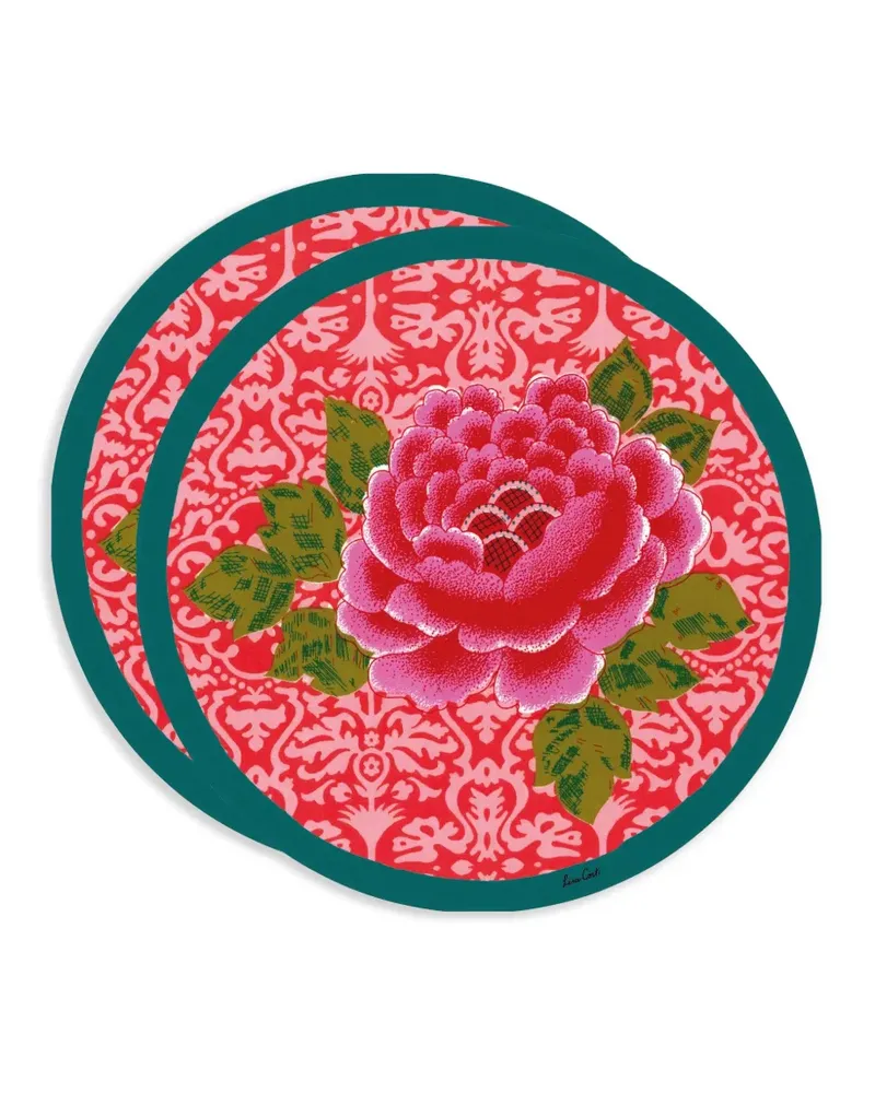 Lisa Corti Untersetzer mit Blumenprint - Rosa Rosa