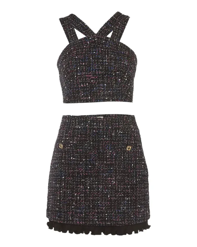 Sandro Set aus Tweed-Minirock und Oberteil - Schwarz Schwarz