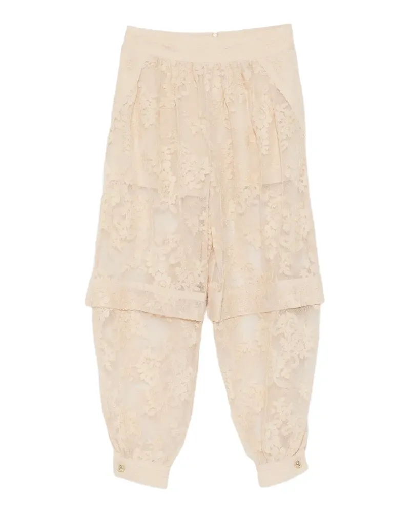 Zimmermann Luna lace floral trousers - Nude Nude