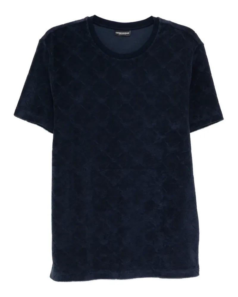 Emporio Armani logo-jacquard terry T-shirt - Blau Blau