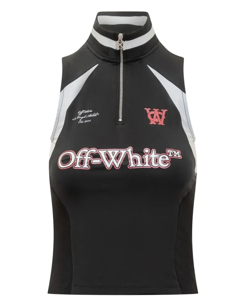 OFF-WHITE Poloshirt mit Reißverschluss - Schwarz Schwarz