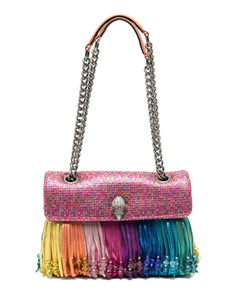 Kurt Geiger Mini Kensington Schultertasche mit Fransen - Rosa Rosa
