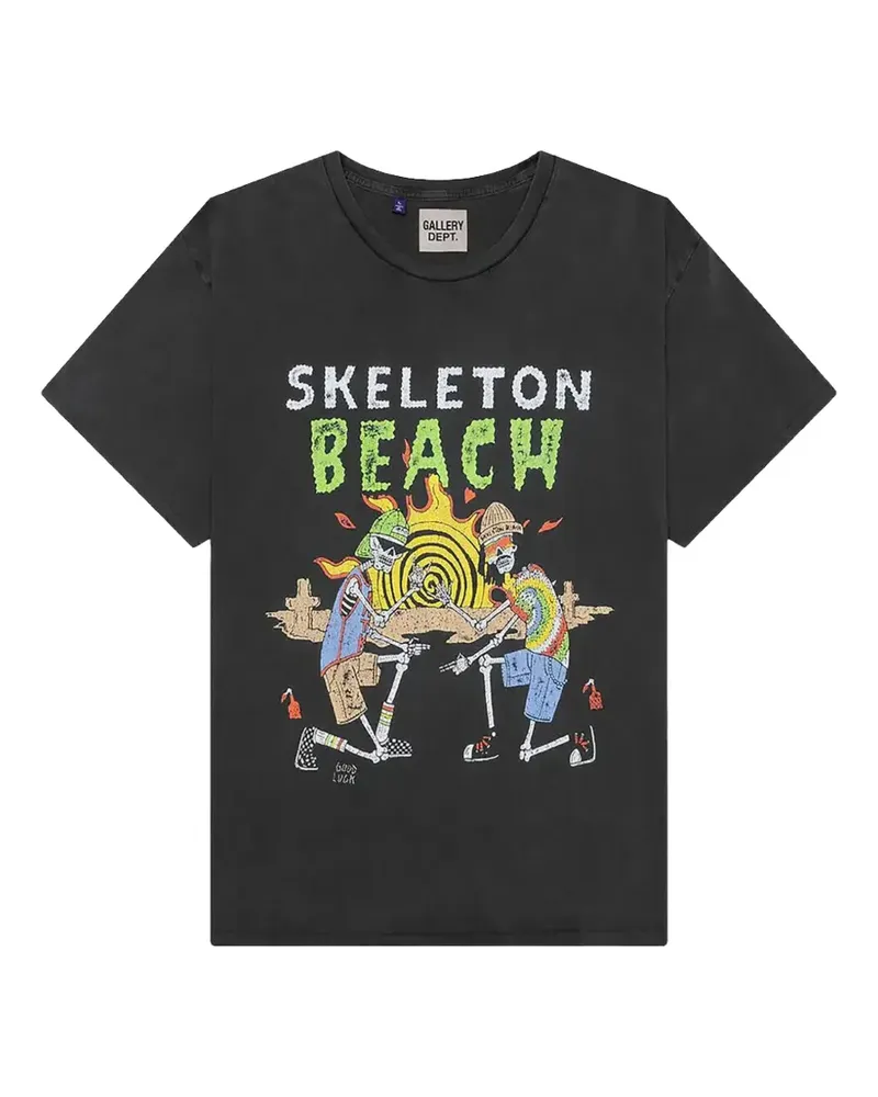 GALLERY DEPT. Skeleton Beach glitter-logo T-shirt - Schwarz Schwarz