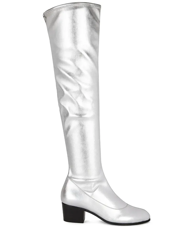 Giuseppe Zanotti Kniehohe Stiefel mit Metallic-Effekt - Silber Silber
