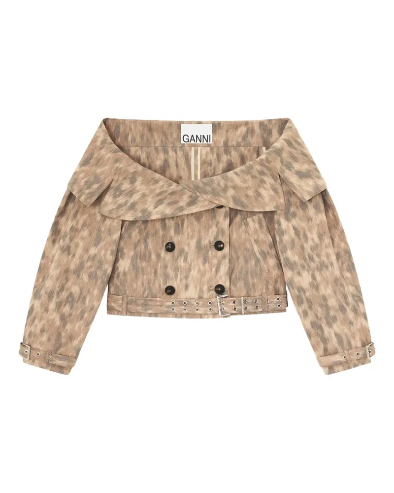 Ganni off-shoulder jacket - Nude Nude