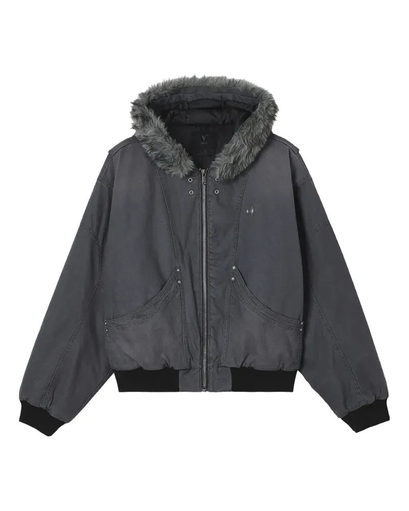 FIVE CM Kapuzenjacke mit Faux Fur - Grau Grau