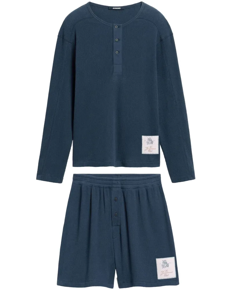 Jacquemus Set aus Melao T-Shirt und Shorts - Blau Blau