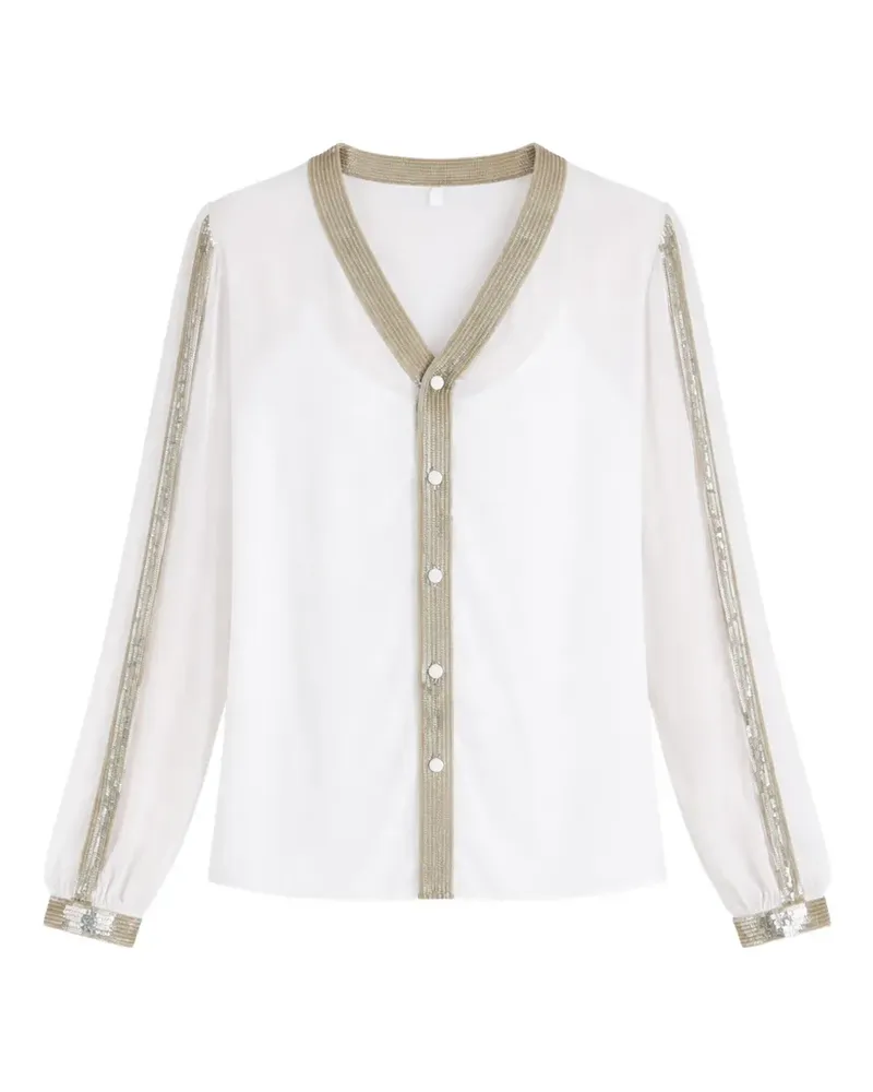 Temperley London Filigree sequin-embellished shirt - Weiß Weiß