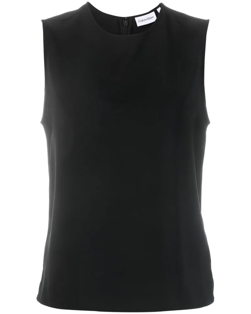 Calvin Klein Top mit rundem Ausschnitt - Schwarz Schwarz