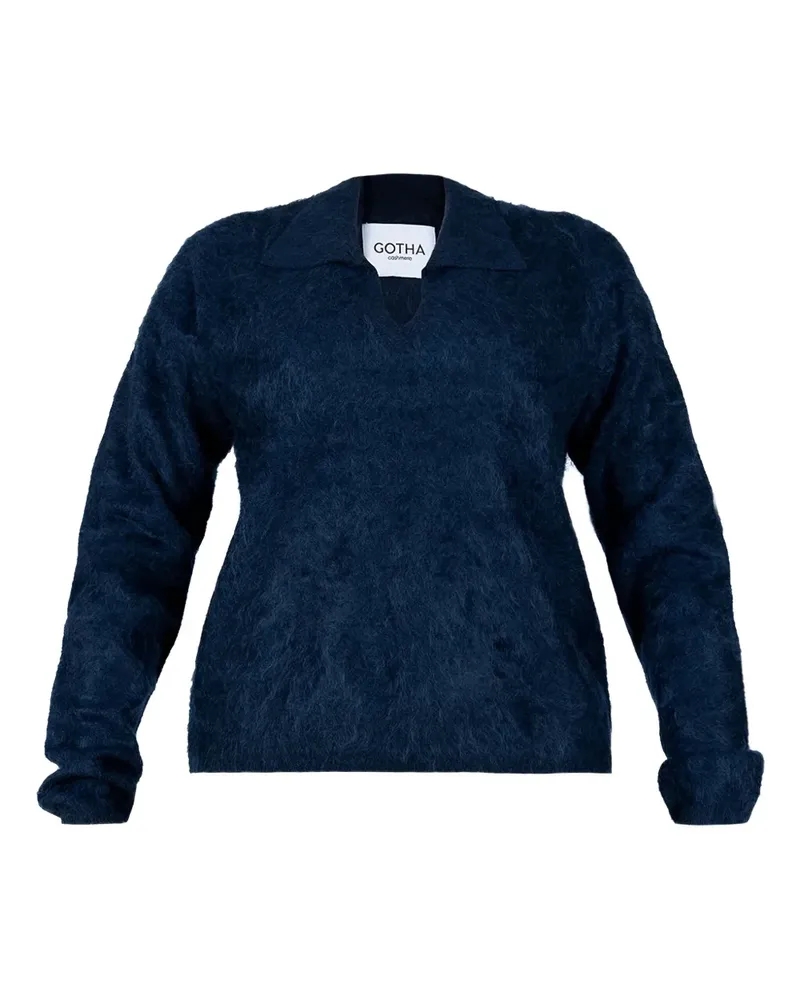 Gotha Pullover mit gebürstetem Finish - Blau Blau