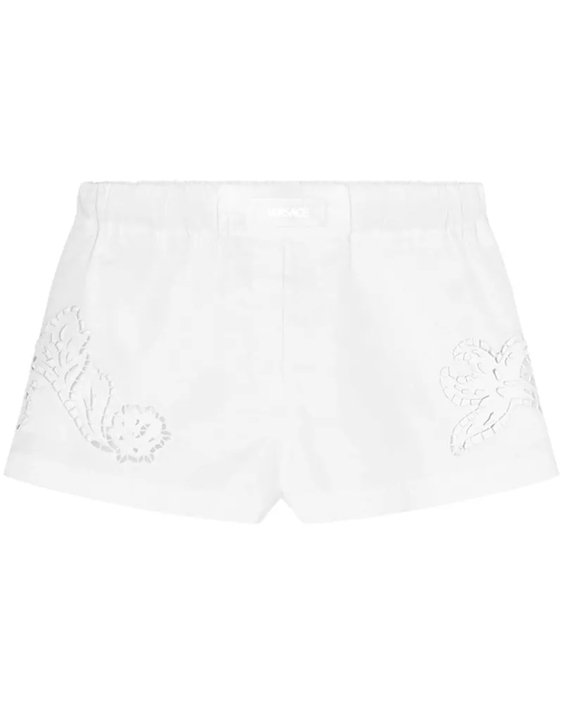 Versace Shorts mit Sangallo-Stickerei - Weiß Weiß