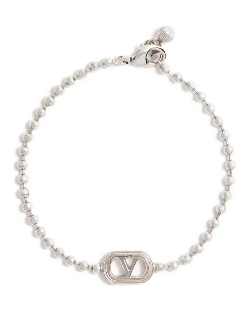 Valentino Garavani Ovalette Armband mit Logo - Silber Silber