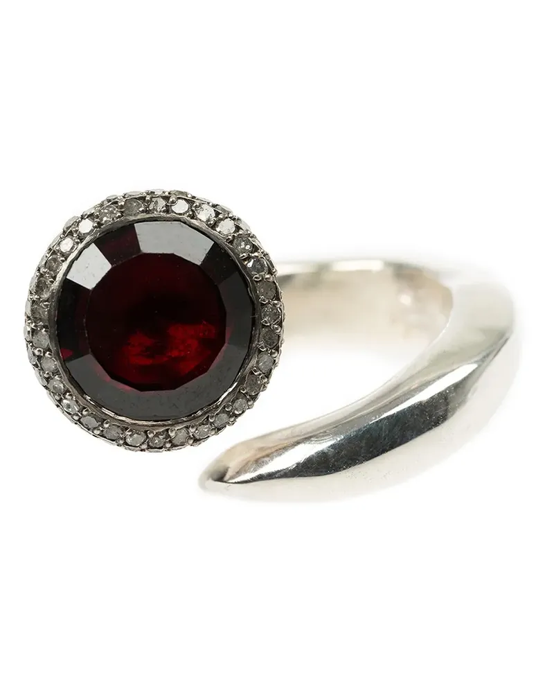 Rosa Maria Silberring mit Granat und Diamanten Silber