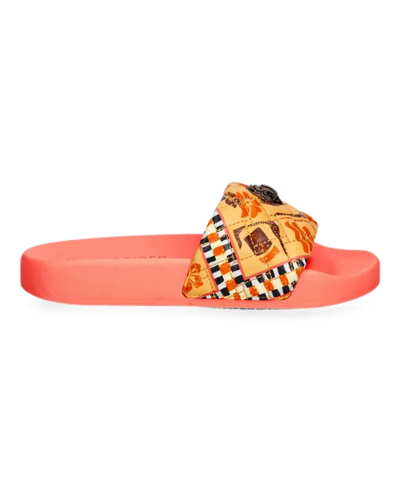 Kurt Geiger quilted eagle-plaque slides - Nude Nude