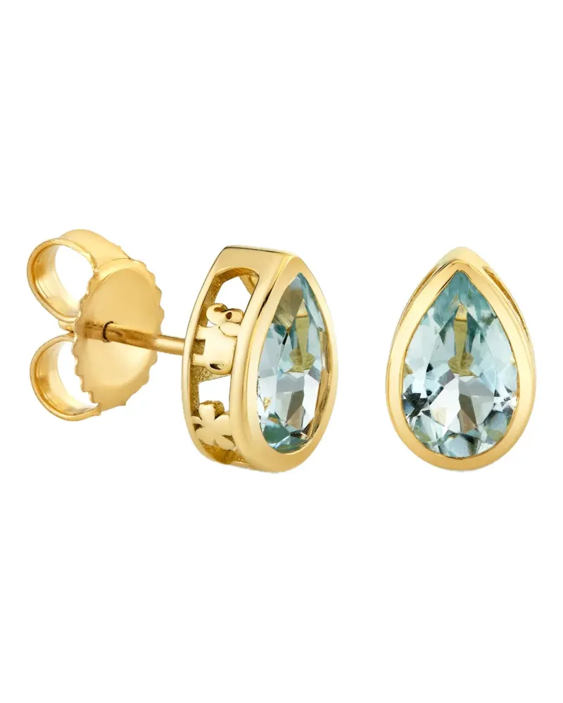 Sydney Evan Ohrstecker mit Aquamarin - Gold Gold