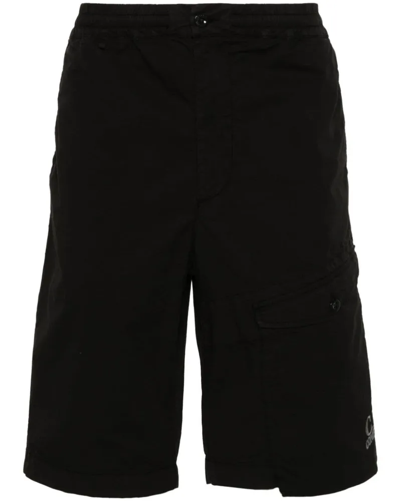 C.P. Company Cargo-Shorts mit Logo-Stickerei Schwarz