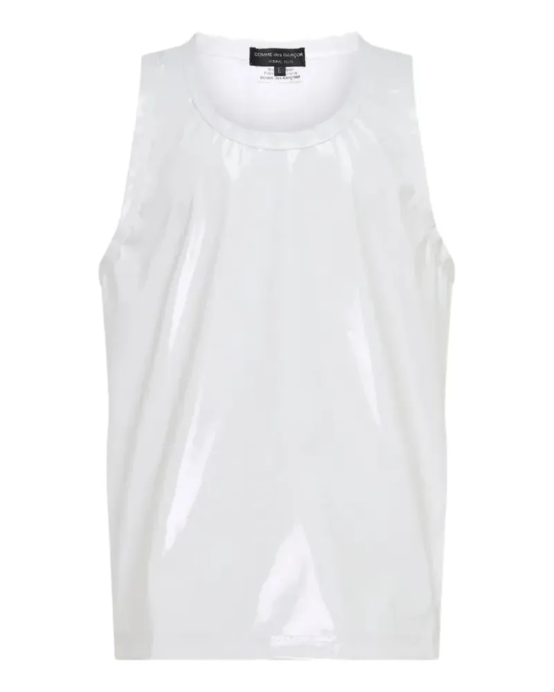 Comme des Garçons Ärmelloses T-Shirt mit Lackfinish - Weiß Weiß
