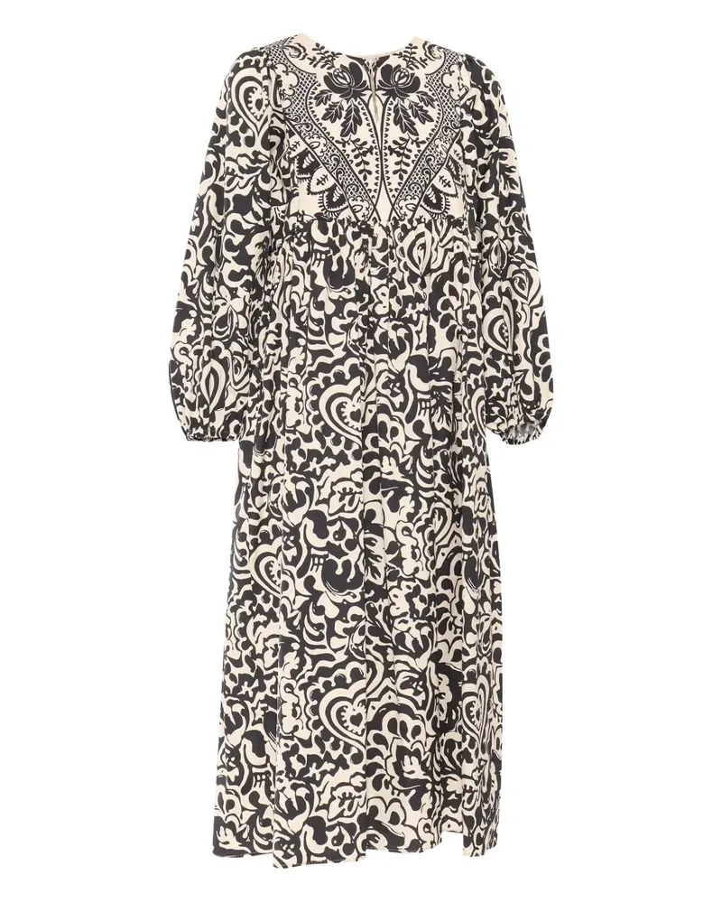 Max Mara Midikleid mit Stickerei - Schwarz Schwarz