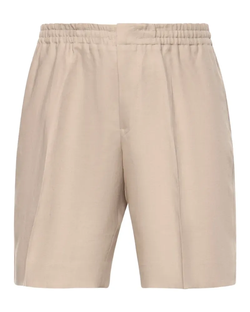 Ermenegildo Zegna elasticated-waistband pressed-crease shorts - Nude Nude