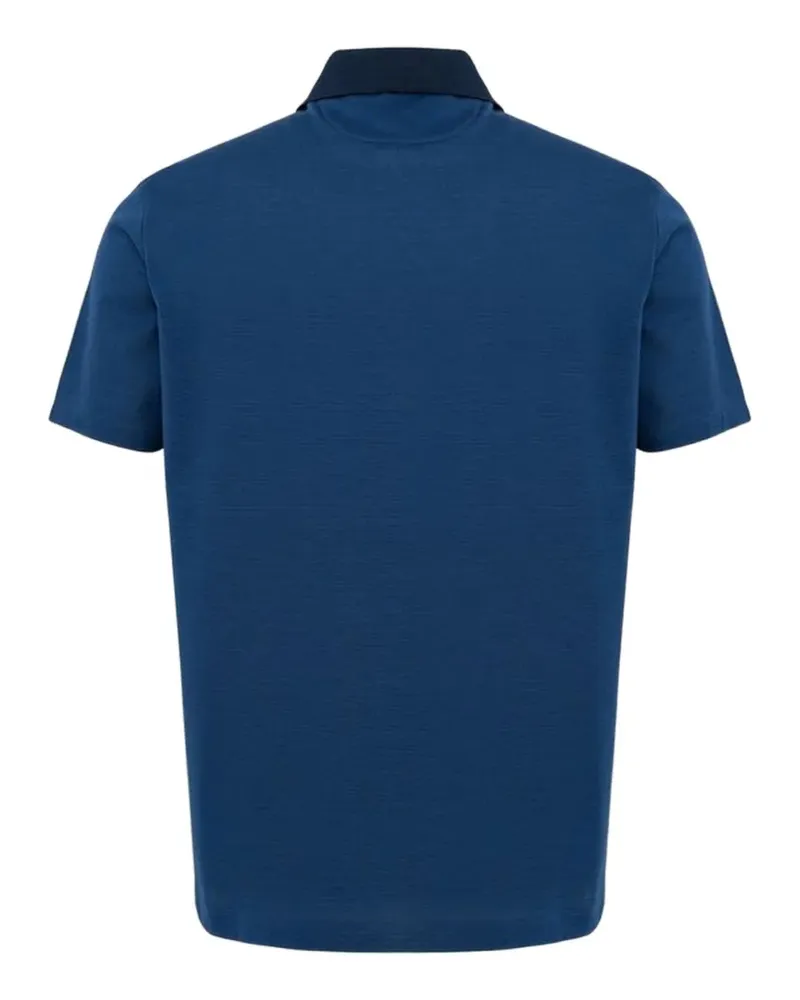 Paul & Shark logo-embroidered cotton polo shirt - Blau Blau