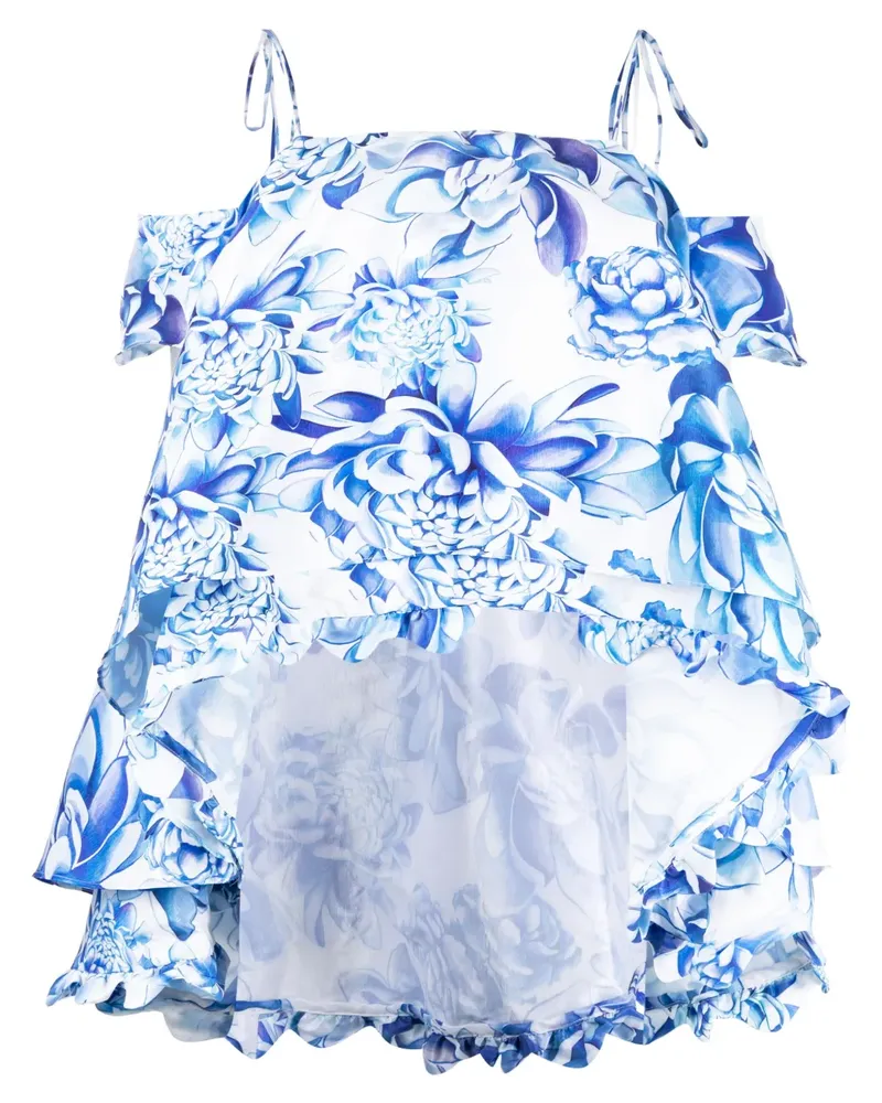 Kika Vargas Margherita Top mit Blumen-Print - Blau Blau