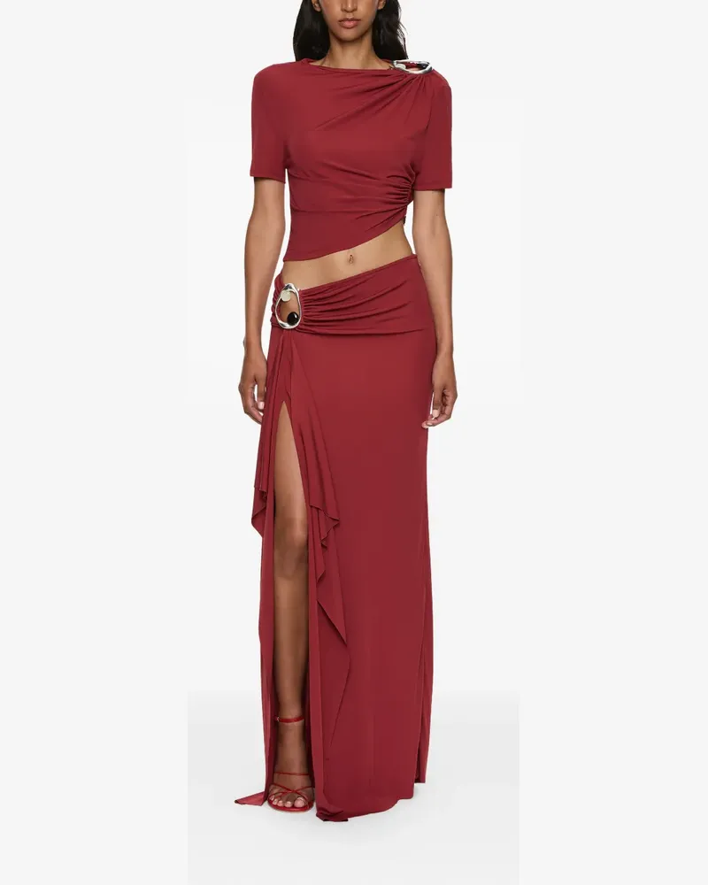 Christopher Esber Orica Cascade Jerseyrock mit Kristallen - Rot Rot