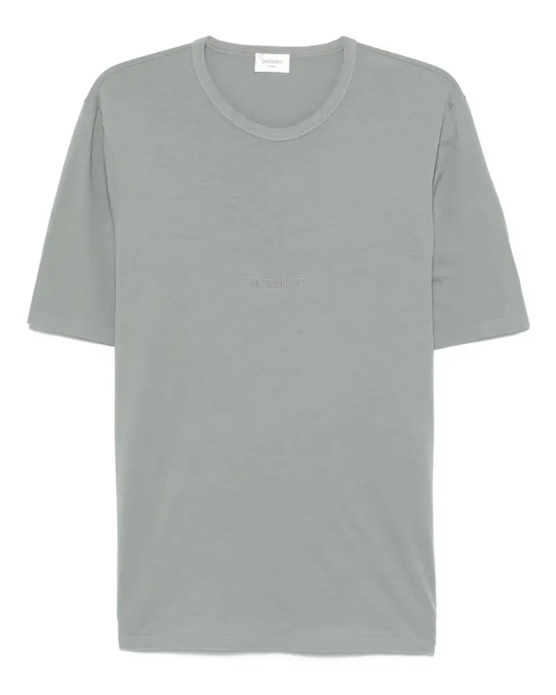 Saint Laurent T-Shirt mit Logo-Stickerei - Grau Grau