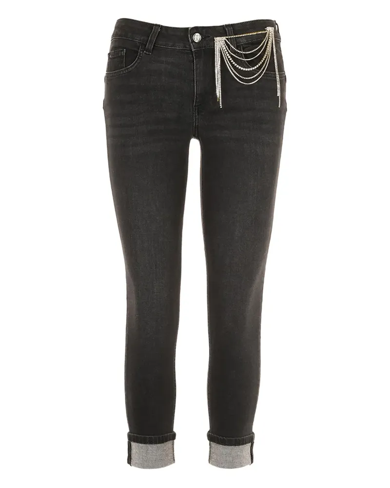 Liu Jo chain cuffed jeans - Schwarz Schwarz
