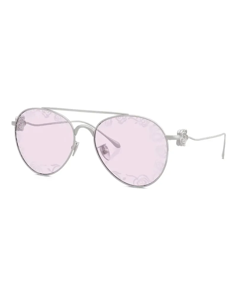 Giorgio Armani Sonnenbrille mit rundem Gestell - Silber Silber