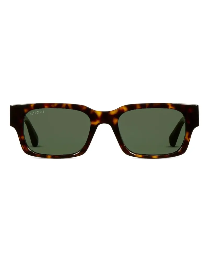 Gucci Sonnenbrille mit eckigem Gestell - Braun Braun