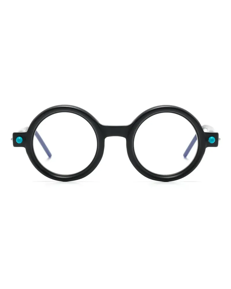 KUBORAUM P1 Brille mit rundem Gestell - Schwarz Schwarz