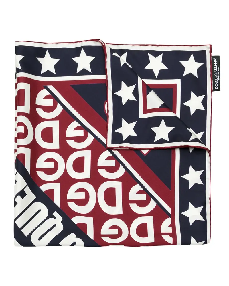 Dolce & Gabbana Schal mit Logo-Print - Blau Blau