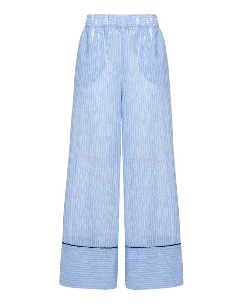 Pierre-Louis Mascia Gestreifte Kurhi Hose mit Pailletten - Blau Blau