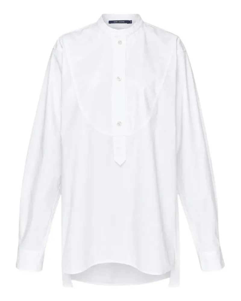 Sofie D'Hoore bib-panel band-collar shirt - Weiß Weiß