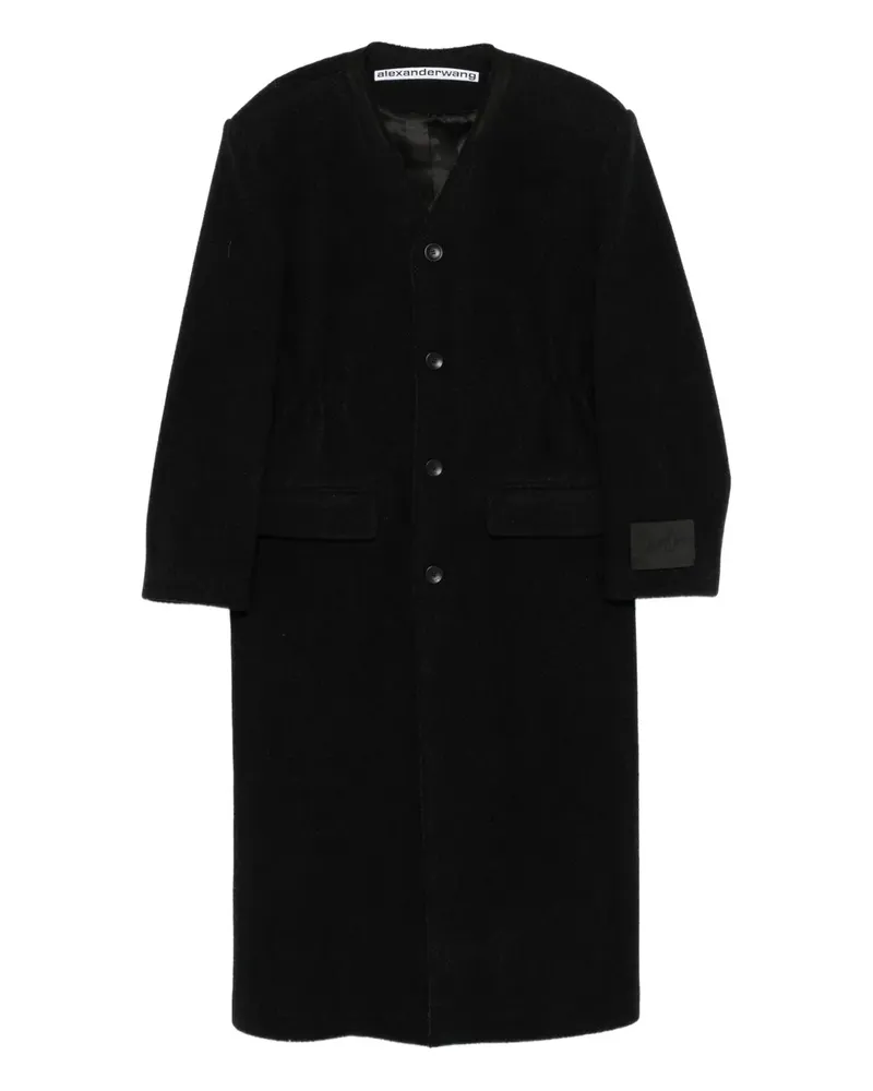 Alexander Wang Kragenloser Mantel - Schwarz Schwarz