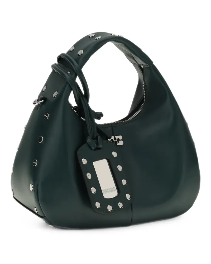 Ganni Schultertasche mit Nieten - Grün Grün