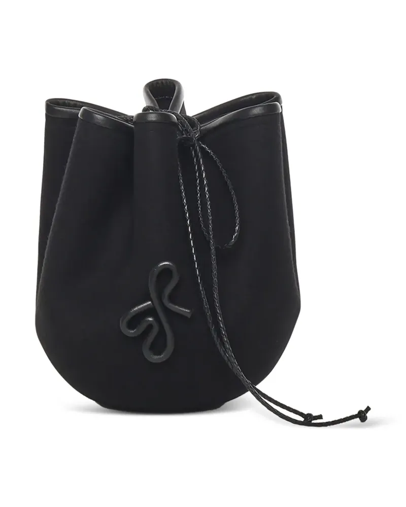 RUSLAN BAGINSKIY Kordelzug-Tasche mit Emblem-Logo - Schwarz Schwarz