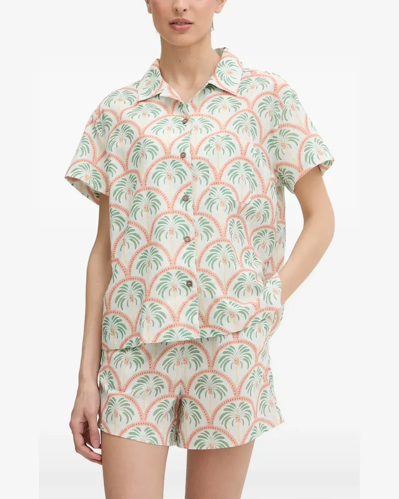 Hurley Hemd mit Palmen-Print - Nude Nude