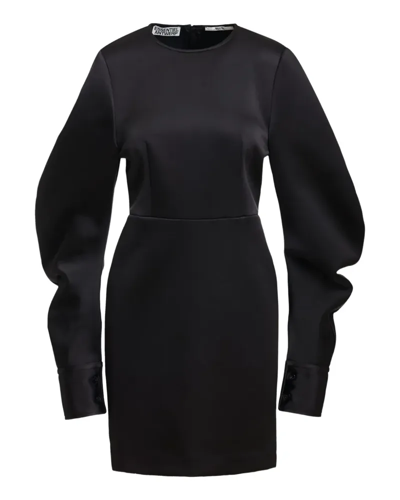 Essentiel Gerade geschnittenes Kori Minikleid mit Bananenärmeln - Schwarz Schwarz