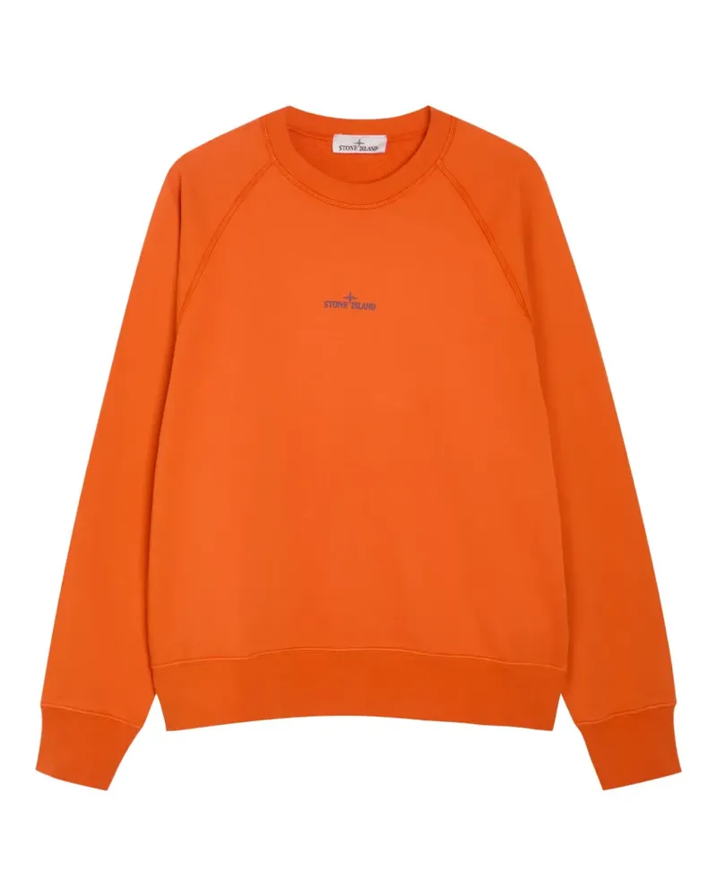 Stone Island logo-print raglan-sleeve sweatshirt - Orange Orange