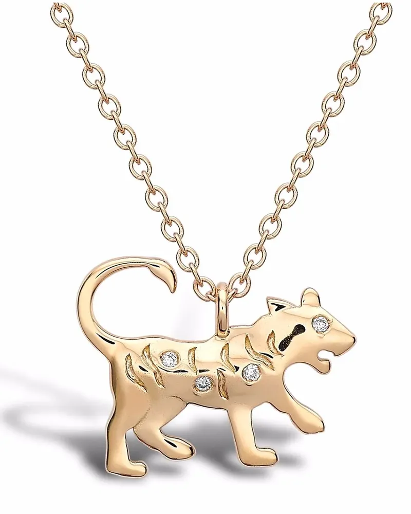 Pragnell 18kt Gelbgoldhalskette mit Diamantanhänger Gold