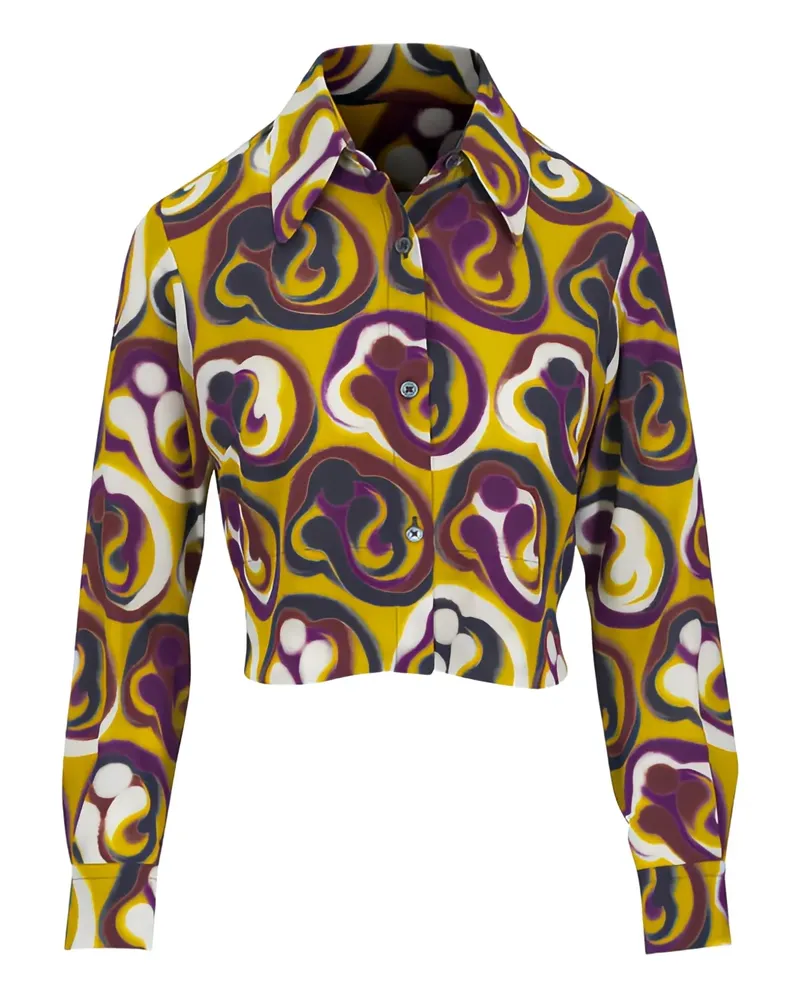ODEEH collared patterned shirt - Gelb Gelb