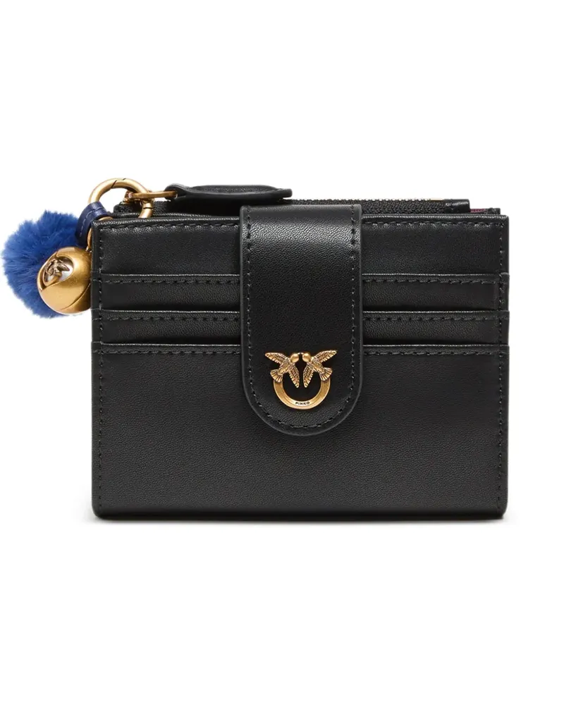 Pinko Love Birds Portemonnaie mit Pompon - Schwarz Schwarz